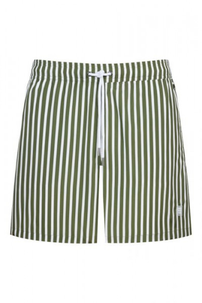 Badehose "Block stripe" grün/weiß gestreift